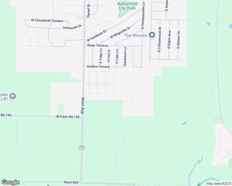map of restaurants, bars, coffee shops, grocery stores, and more near 4184 State Route 190 in Battlefield