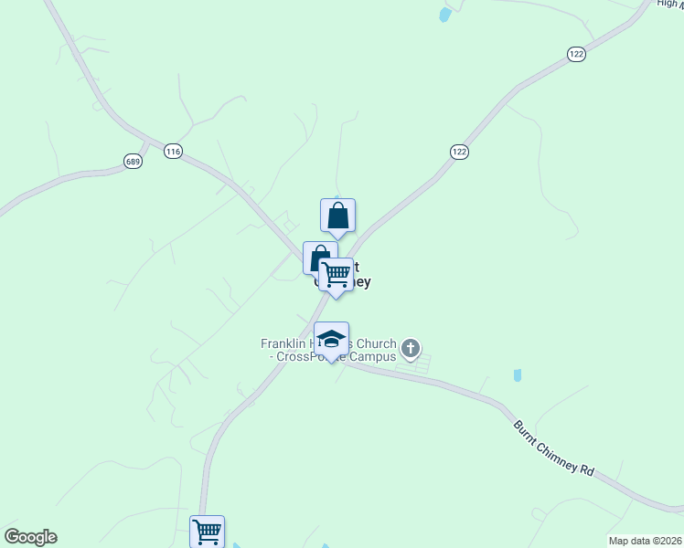 map of restaurants, bars, coffee shops, grocery stores, and more near in Burnt Chimney