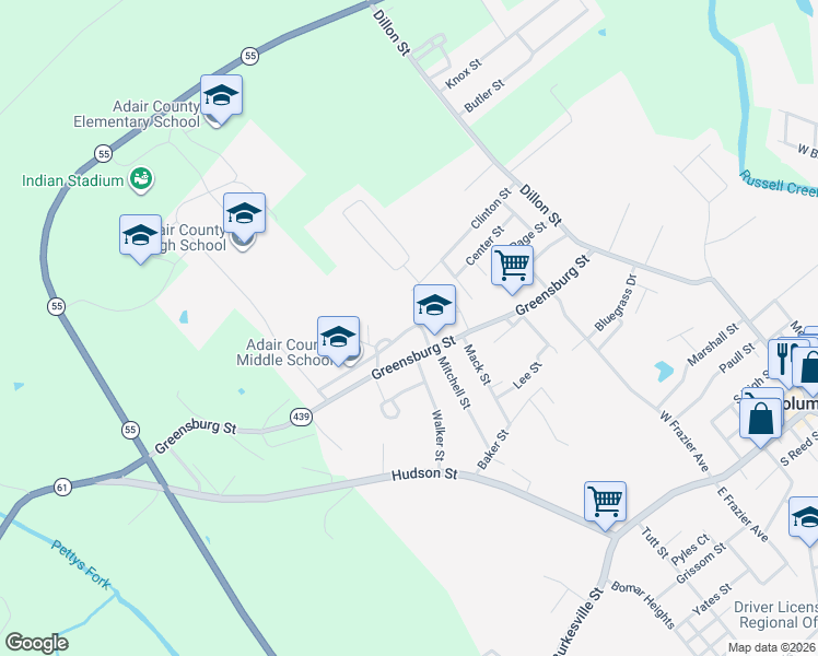 map of restaurants, bars, coffee shops, grocery stores, and more near 322 General John Adair Drive in Columbia
