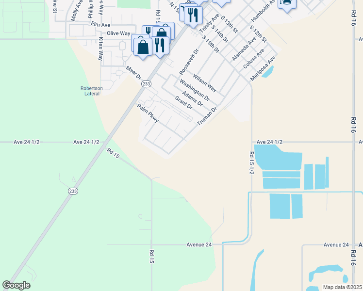 map of restaurants, bars, coffee shops, grocery stores, and more near 2111 Truman Drive in Chowchilla