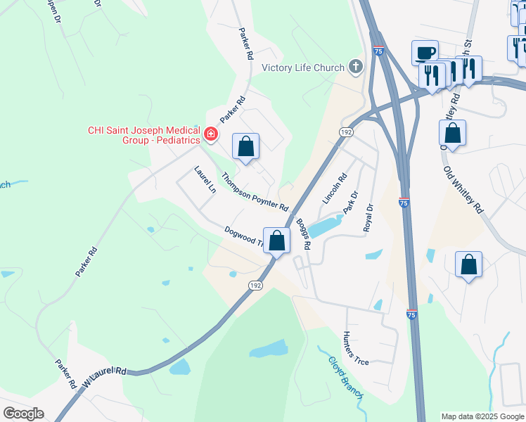 map of restaurants, bars, coffee shops, grocery stores, and more near 510 West Laurel Road in London