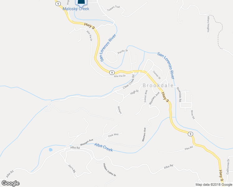 map of restaurants, bars, coffee shops, grocery stores, and more near 615 High Street in Brookdale