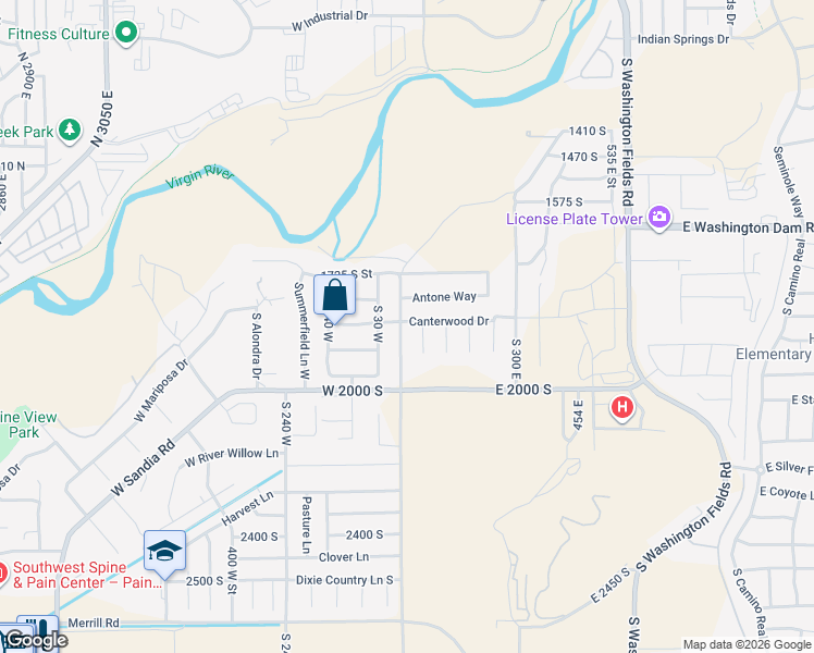 map of restaurants, bars, coffee shops, grocery stores, and more near 1849 South 20 East in Washington