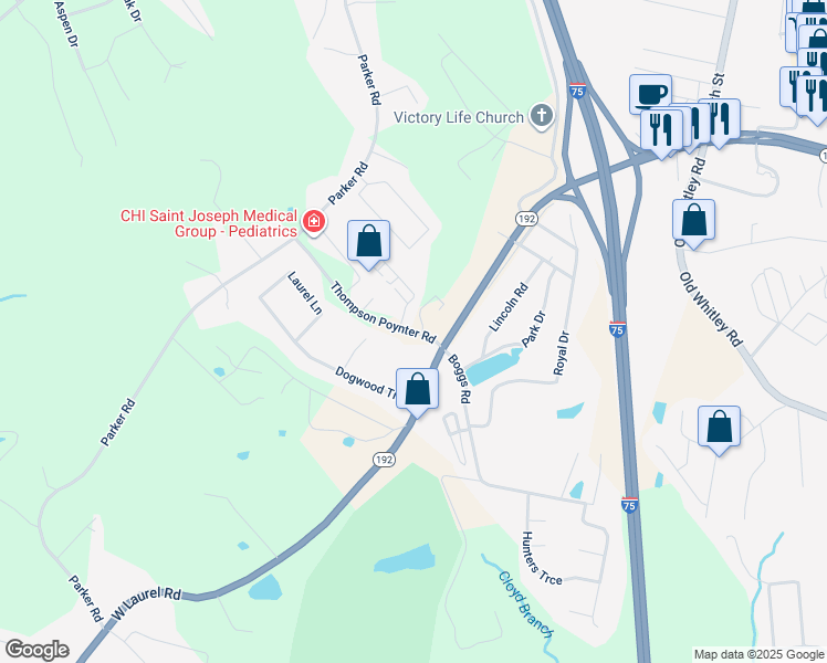 map of restaurants, bars, coffee shops, grocery stores, and more near 510 West Laurel Road in London