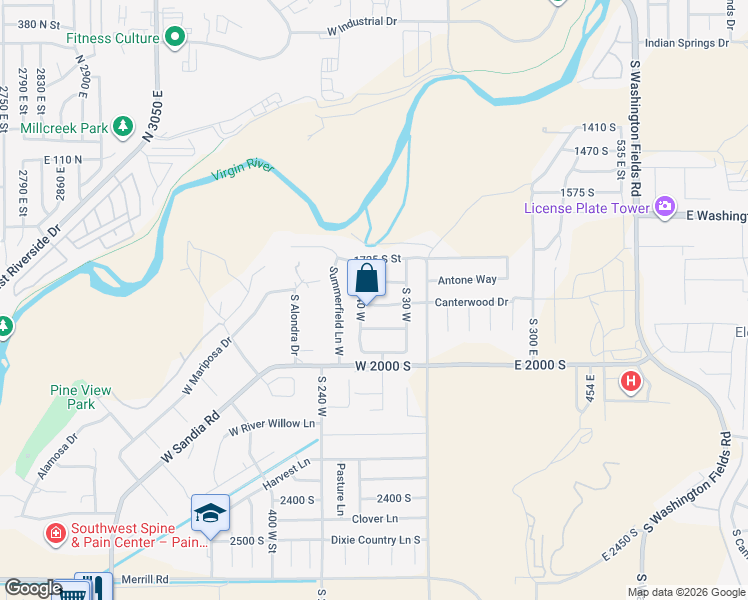 map of restaurants, bars, coffee shops, grocery stores, and more near 120 1845 South in Washington
