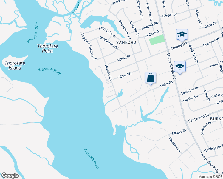 map of restaurants, bars, coffee shops, grocery stores, and more near 35 Hertzler Road in Newport News
