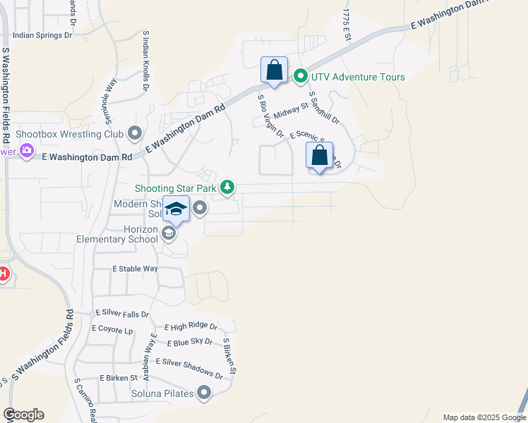 map of restaurants, bars, coffee shops, grocery stores, and more near 1464 East Centaurus Way in Washington