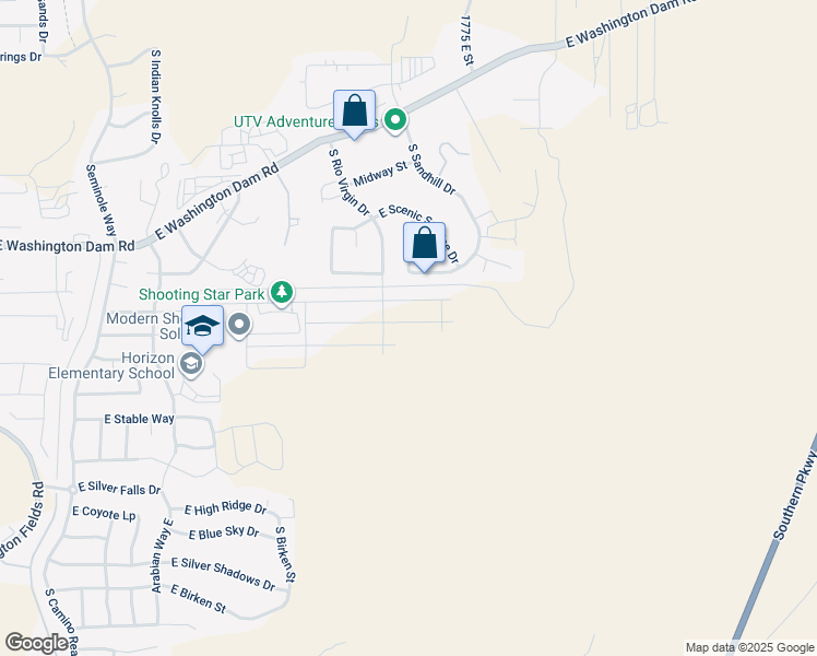 map of restaurants, bars, coffee shops, grocery stores, and more near 1588 East Centaurus Way in Washington