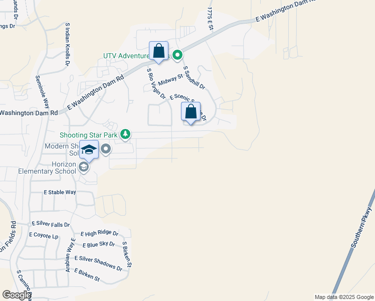 map of restaurants, bars, coffee shops, grocery stores, and more near 1610 East Centaurus Way in Washington