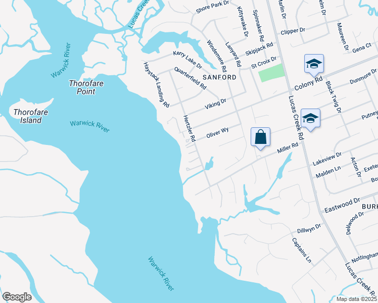 map of restaurants, bars, coffee shops, grocery stores, and more near 35 Hertzler Road in Newport News