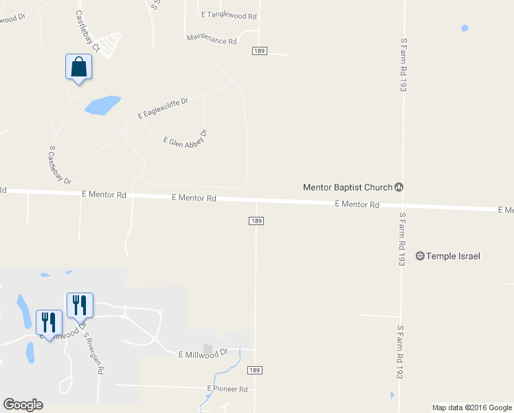 map of restaurants, bars, coffee shops, grocery stores, and more near 5626 Farm Road 189 in Rogersville