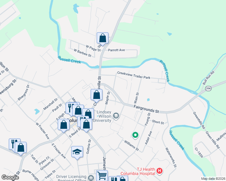map of restaurants, bars, coffee shops, grocery stores, and more near 400 Sandusky Street in Columbia