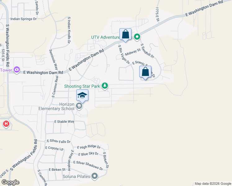 map of restaurants, bars, coffee shops, grocery stores, and more near 1437 East Centaurus Way in Washington