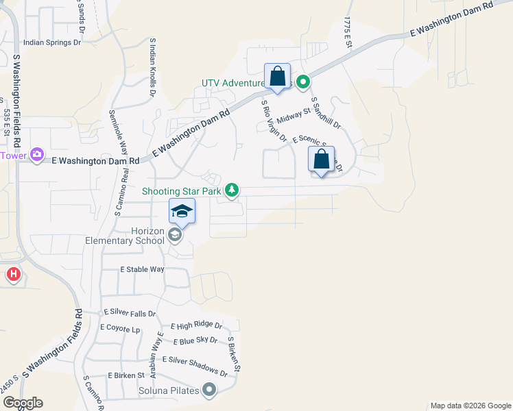 map of restaurants, bars, coffee shops, grocery stores, and more near 1437 East Centaurus Way in Washington