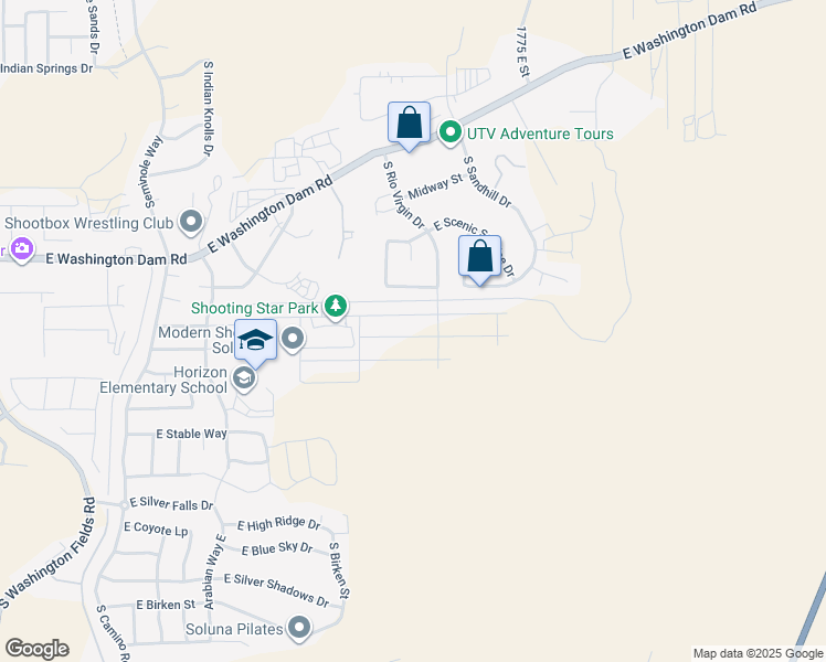 map of restaurants, bars, coffee shops, grocery stores, and more near 1491 East Centaurus Way in Washington