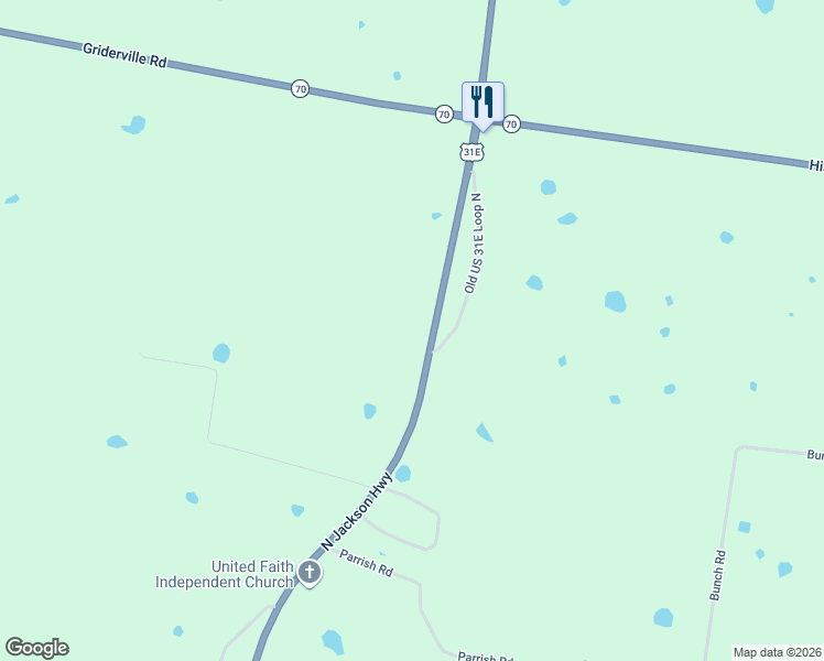 map of restaurants, bars, coffee shops, grocery stores, and more near 8445 North Jackson Highway in Cave City