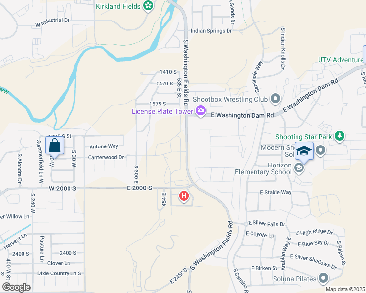 map of restaurants, bars, coffee shops, grocery stores, and more near 1874-1924 S Washington Fields Rd in Washington