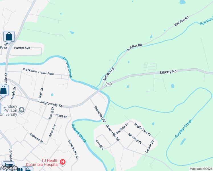 map of restaurants, bars, coffee shops, grocery stores, and more near Liberty Road in Columbia