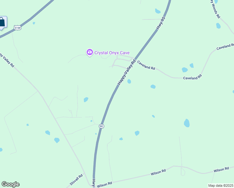 map of restaurants, bars, coffee shops, grocery stores, and more near 8153-8663 Happy Valley Road in Cave City