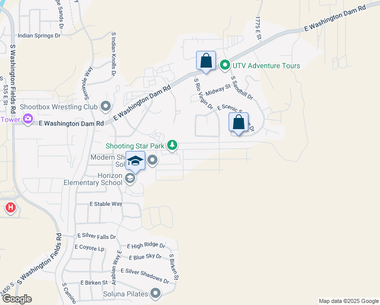 map of restaurants, bars, coffee shops, grocery stores, and more near 1434 East Black Brush Drive in Washington