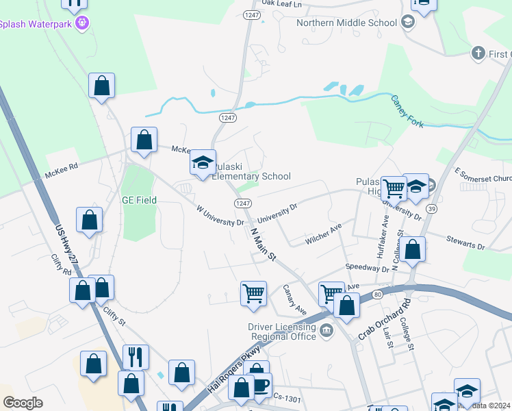 map of restaurants, bars, coffee shops, grocery stores, and more near 193 Fairway Lane in Somerset