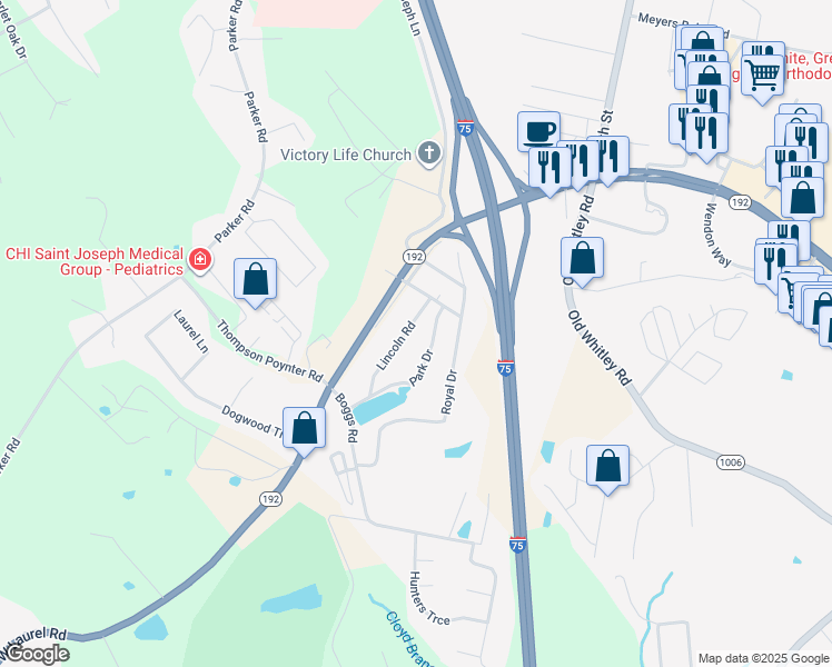 map of restaurants, bars, coffee shops, grocery stores, and more near 65 Lincoln Road in London