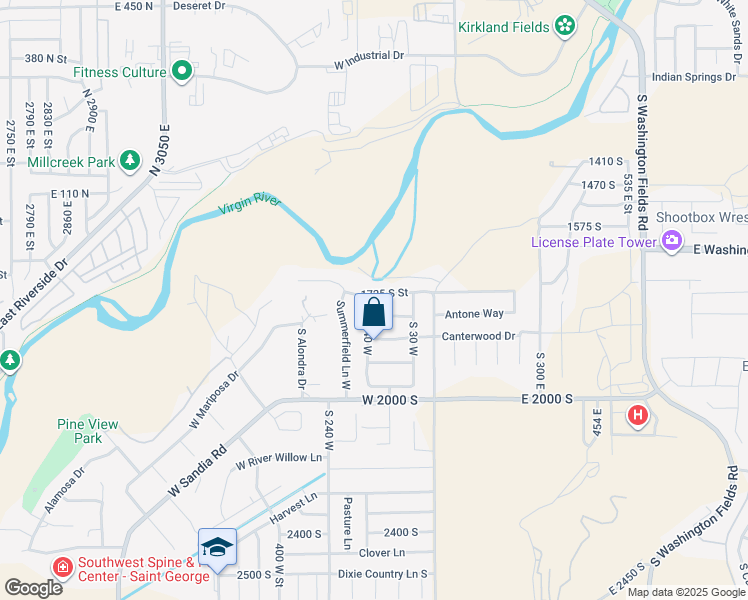 map of restaurants, bars, coffee shops, grocery stores, and more near 137 West 1725 South in Washington