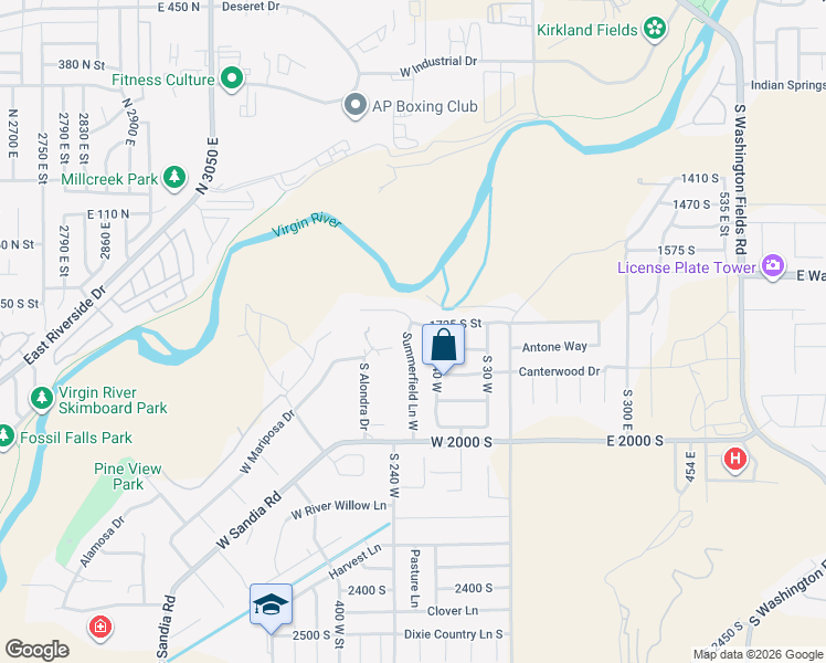 map of restaurants, bars, coffee shops, grocery stores, and more near 1741 Summerfield Lane West in Washington