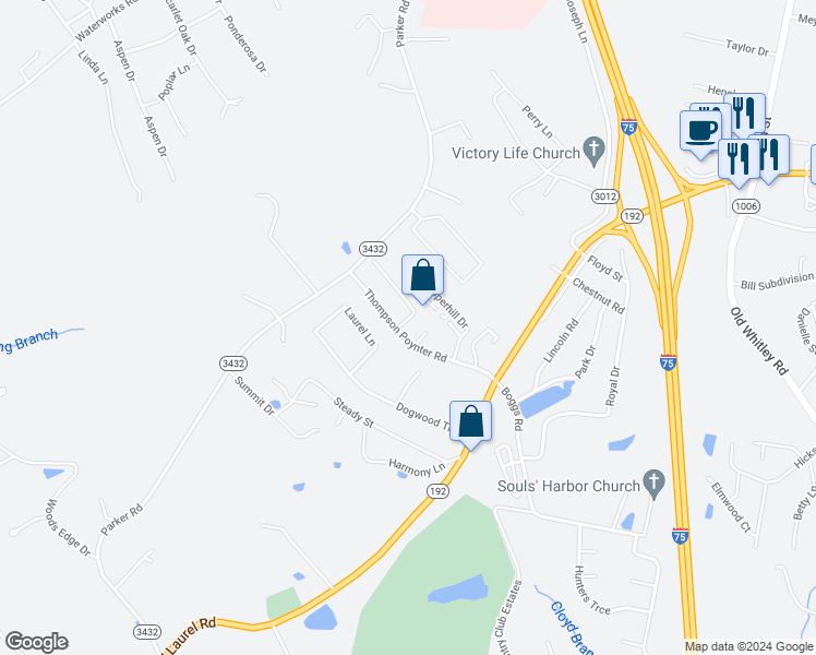 map of restaurants, bars, coffee shops, grocery stores, and more near 13 Crescent View Drive in London