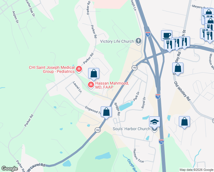 map of restaurants, bars, coffee shops, grocery stores, and more near 109 Pepperhill Drive in London