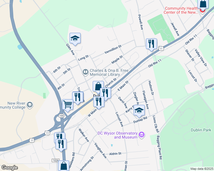 map of restaurants, bars, coffee shops, grocery stores, and more near in Dublin