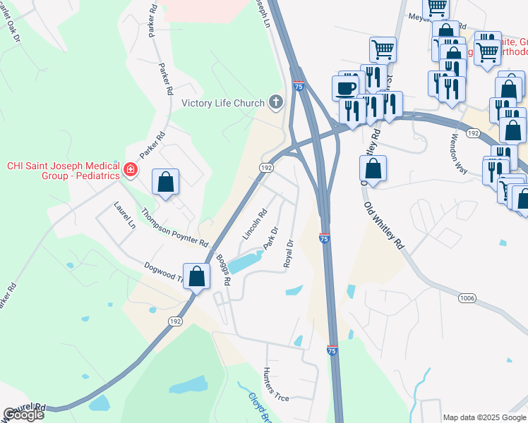 map of restaurants, bars, coffee shops, grocery stores, and more near 65 Lincoln Road in London