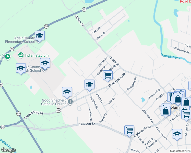 map of restaurants, bars, coffee shops, grocery stores, and more near 224 Center St in Columbia