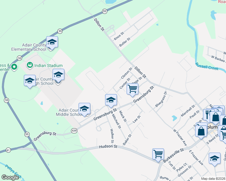 map of restaurants, bars, coffee shops, grocery stores, and more near 200-224 Center St in Columbia