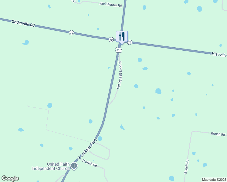 map of restaurants, bars, coffee shops, grocery stores, and more near 8445-8861 North Jackson Highway in Cave City