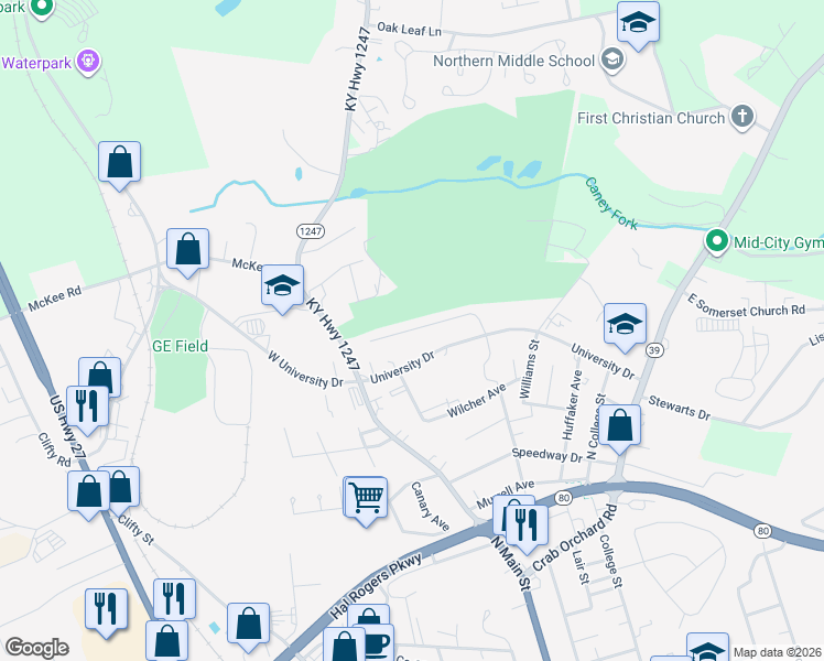 map of restaurants, bars, coffee shops, grocery stores, and more near 193-231 Fairway Lane in Somerset