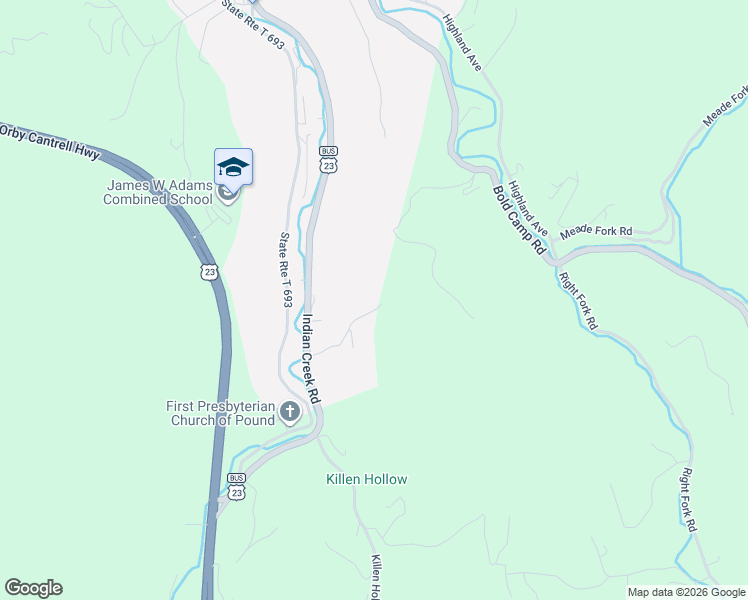 map of restaurants, bars, coffee shops, grocery stores, and more near 8632-8652 Curtiss Hill Road in Pound