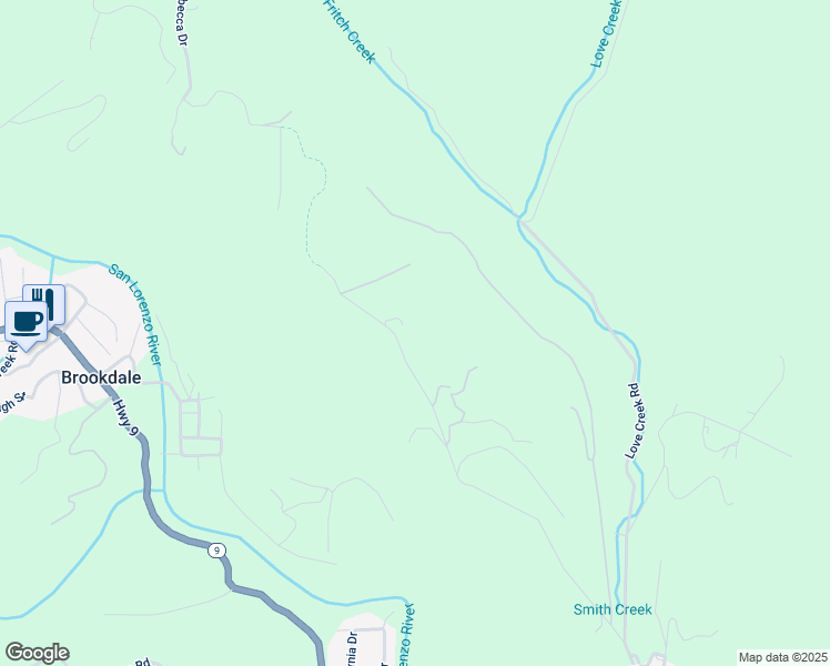 map of restaurants, bars, coffee shops, grocery stores, and more near 1200 Roberts Road in Ben Lomond