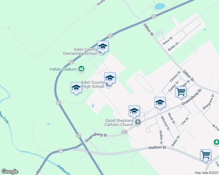 map of restaurants, bars, coffee shops, grocery stores, and more near 526 Indian Drive in Columbia