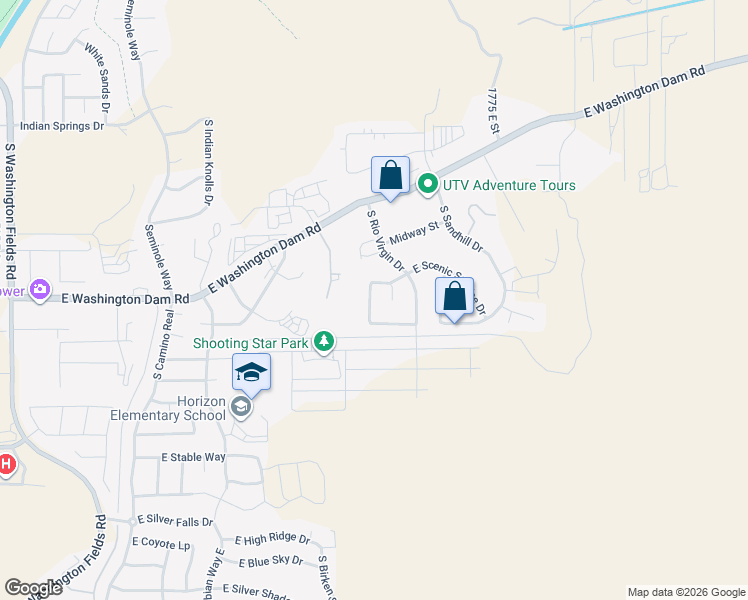 map of restaurants, bars, coffee shops, grocery stores, and more near 1617 South Aspen Way in Washington