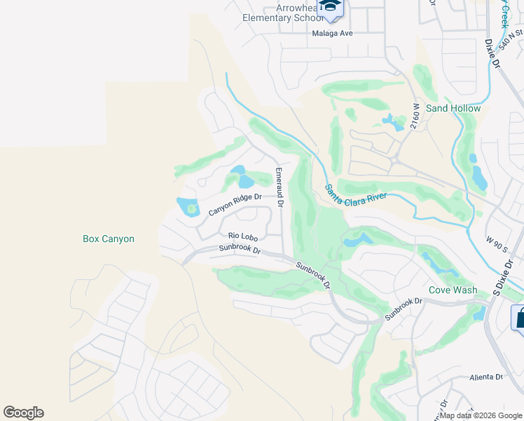 map of restaurants, bars, coffee shops, grocery stores, and more near 30 Laquinta in St. George