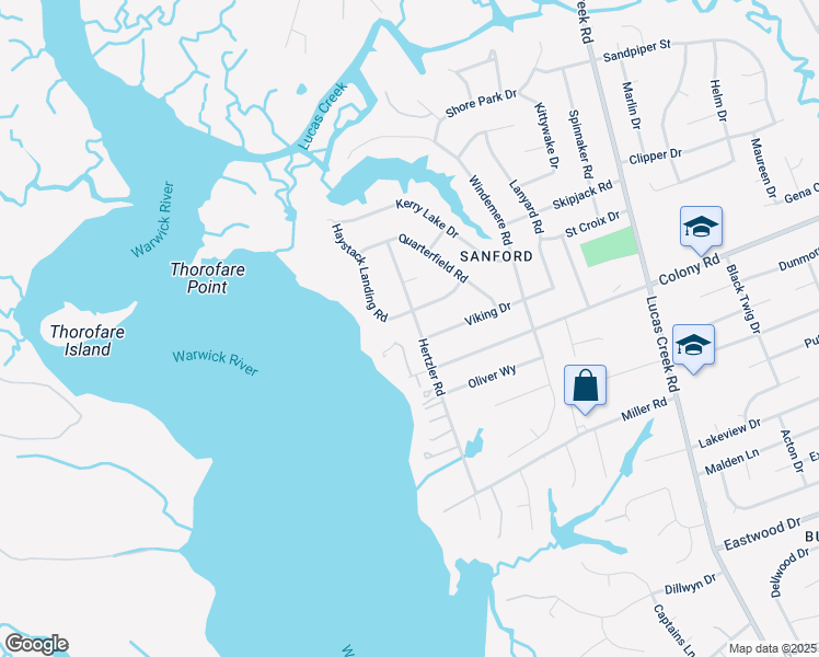 map of restaurants, bars, coffee shops, grocery stores, and more near 111 Hertzler Road in Newport News