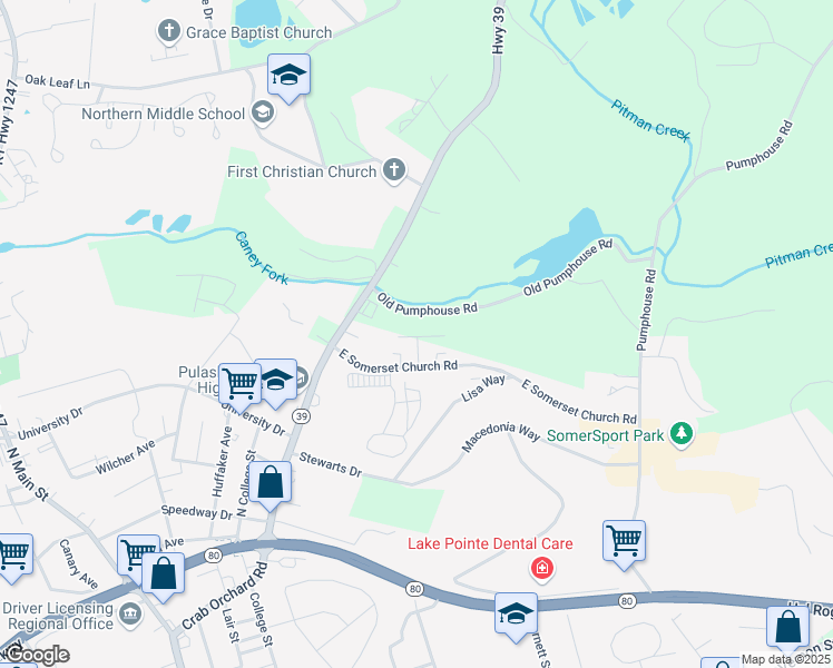 map of restaurants, bars, coffee shops, grocery stores, and more near 147 East Somerset Church Road in Somerset