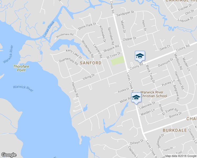 map of restaurants, bars, coffee shops, grocery stores, and more near 477 Windemere Road in Newport News