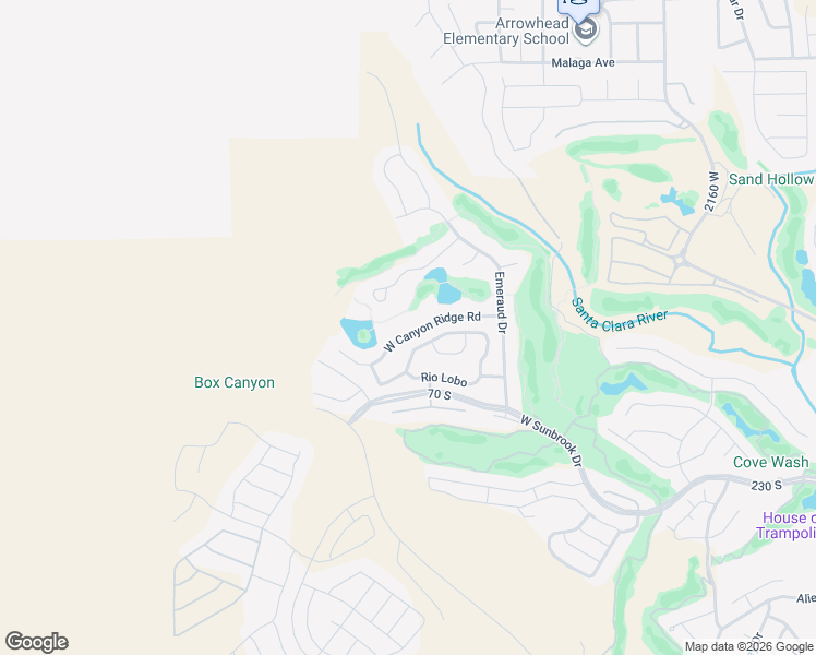map of restaurants, bars, coffee shops, grocery stores, and more near 2669 Canyon Ridge Road in St. George