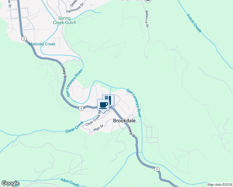 map of restaurants, bars, coffee shops, grocery stores, and more near 11390 Berkeley Way in Brookdale
