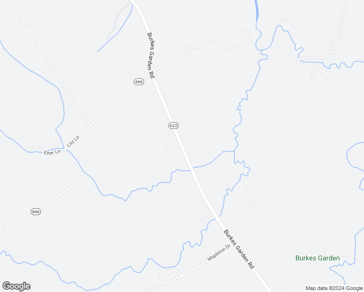 map of restaurants, bars, coffee shops, grocery stores, and more near Burkes Garden Road in Tazewell