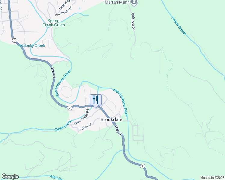 map of restaurants, bars, coffee shops, grocery stores, and more near 310 Old River Lane in Brookdale
