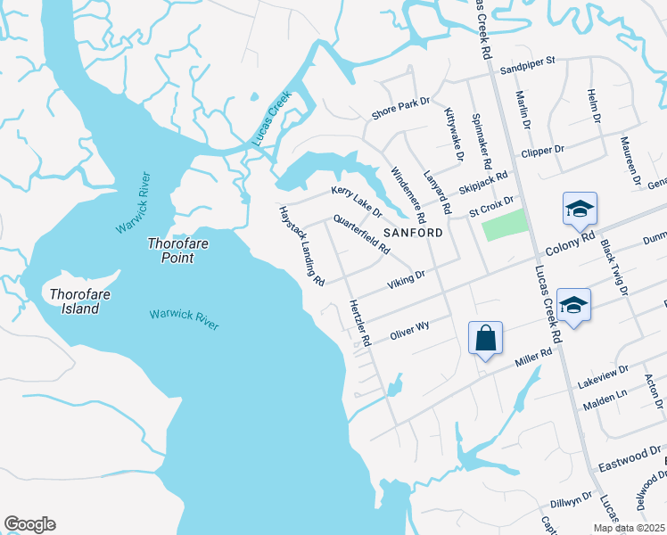 map of restaurants, bars, coffee shops, grocery stores, and more near 119 Hertzler Road in Newport News