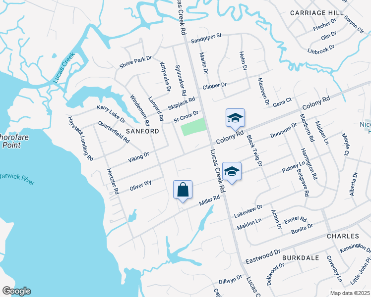 map of restaurants, bars, coffee shops, grocery stores, and more near 402 Saint Tropez Drive in Newport News